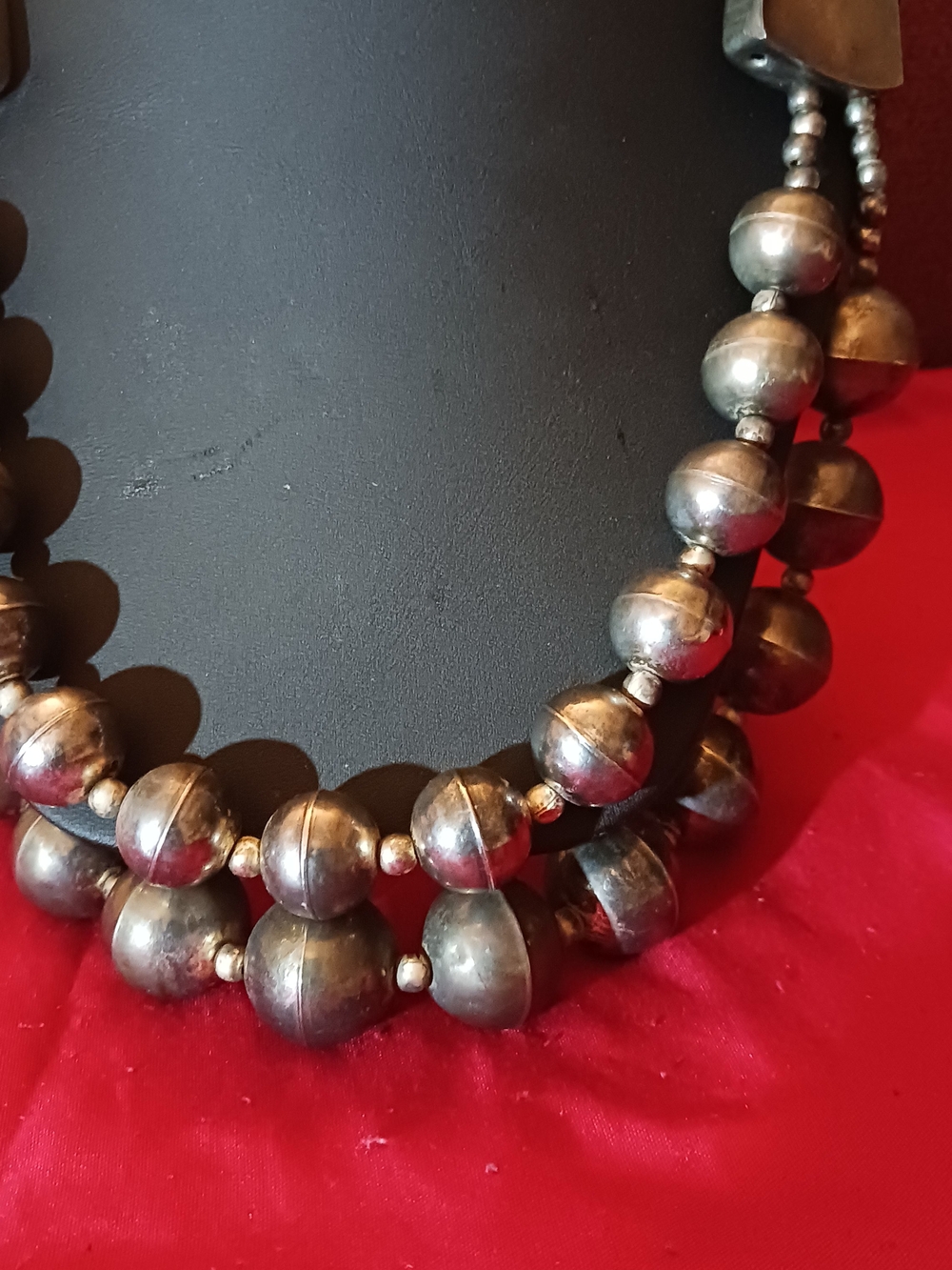 Sterling-tone Style Double Strand Silver Bead Necklace - Women Jewelry